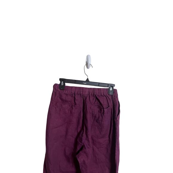 LWN Los Angeles Burgundy Cotton Pants Drawstrings Womans Medium - Picture 6 of 9